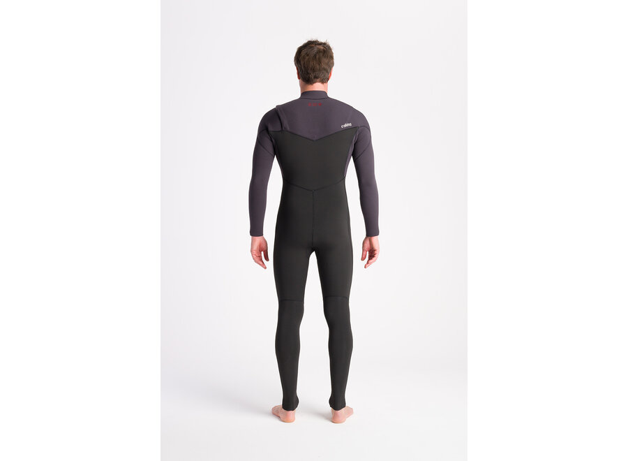C-skins NuWave Session Wetsuit 5/4/3 mm Chest Zip Black/Meteor X/Rust