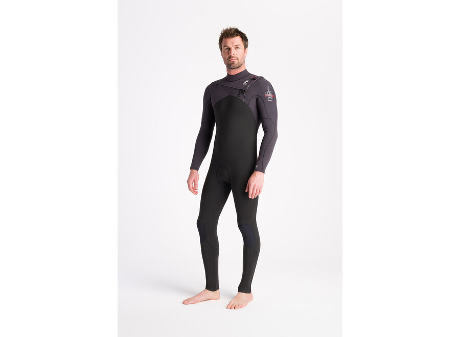 C-skins NuWave Session Wetsuit 5/4/3 mm Chest Zip Black/Meteor X/Rust