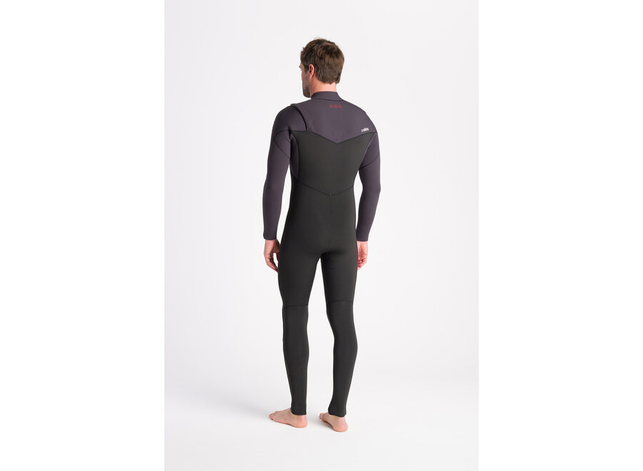 C-skins NuWave Session Wetsuit 5/4/3 mm Chest Zip Black/Meteor X/Rust