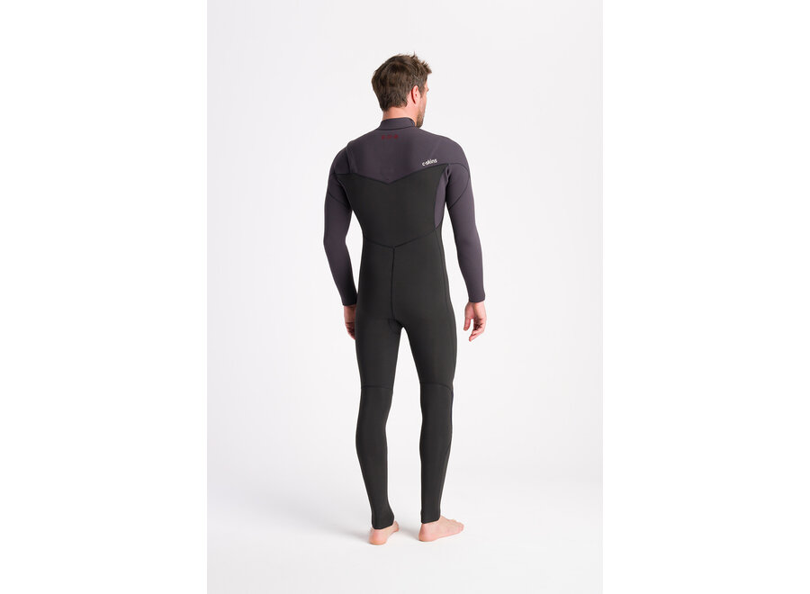 C-skins NuWave Session Wetsuit 5/4/3 mm Chest Zip Black/Meteor X/Rust