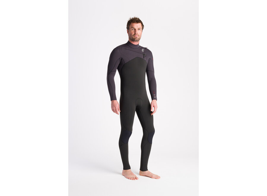 C-skins NuWave Session Wetsuit 5/4/3 mm Chest Zip Black/Meteor X/Rust