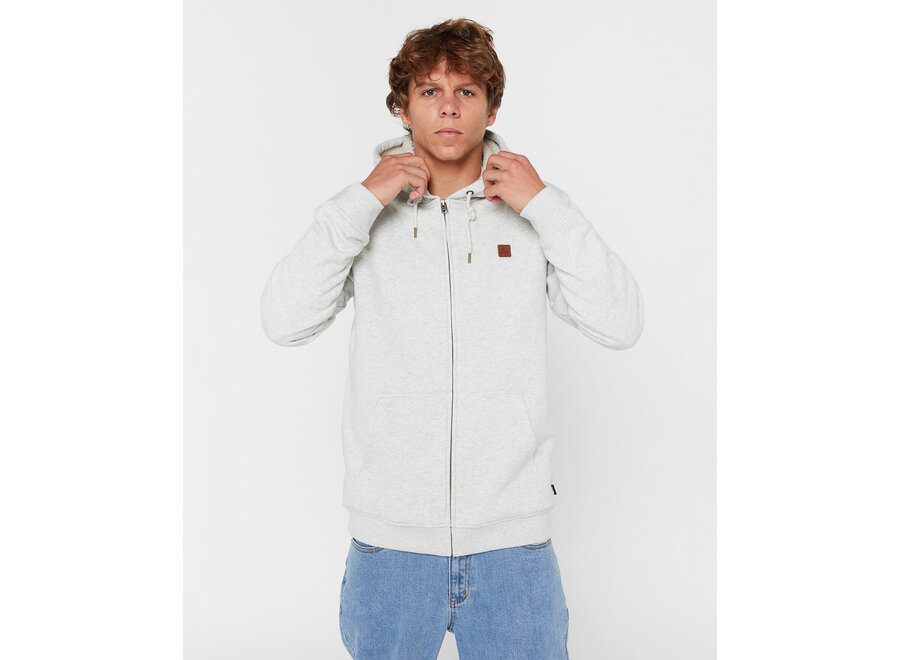 Rip Curl Icons Lined Zip Thru Hood Light Grey Marl