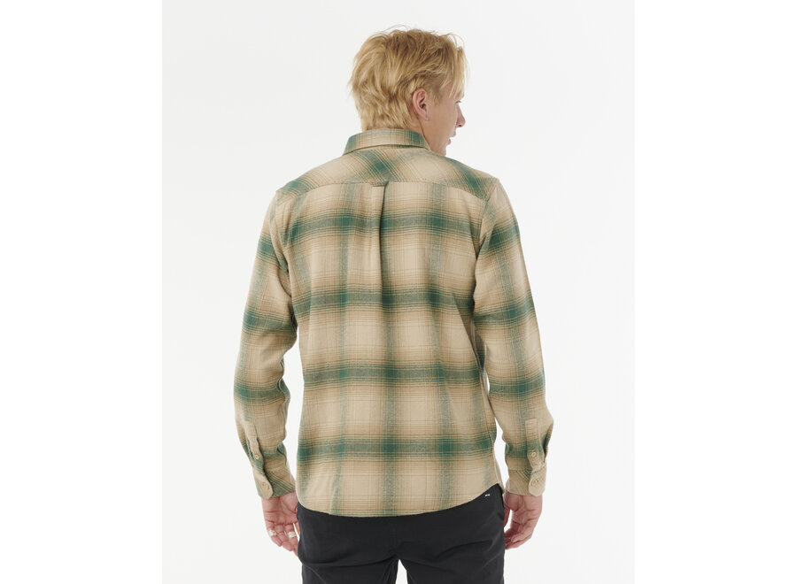 Rip Curl Count Flannel Shirt Khaki Rock
