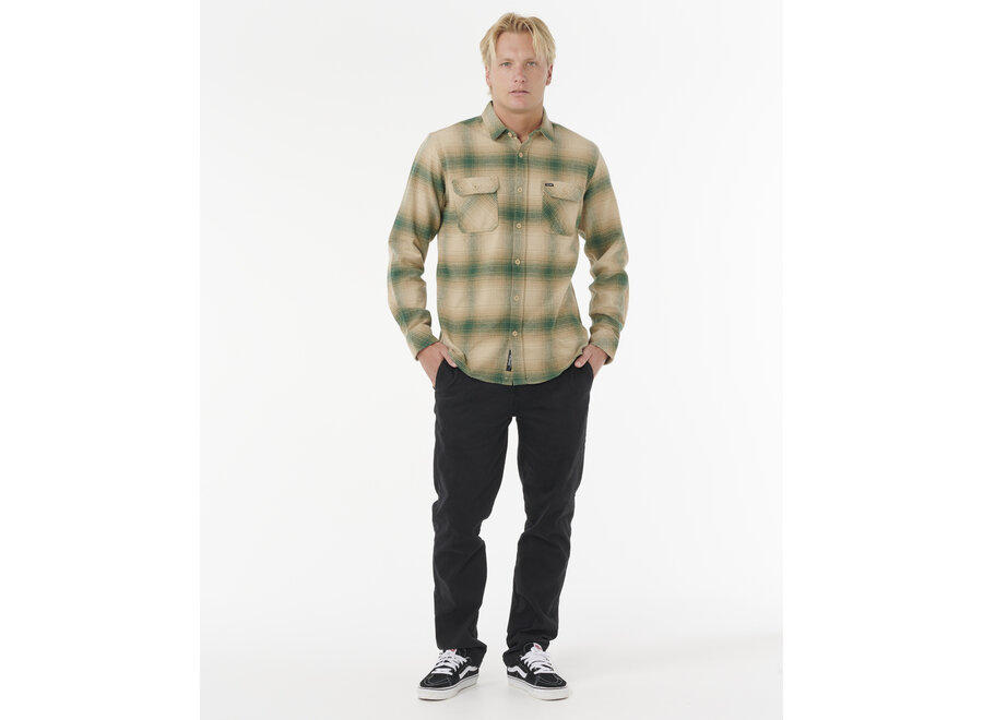 Rip Curl Count Flannel Shirt Khaki Rock