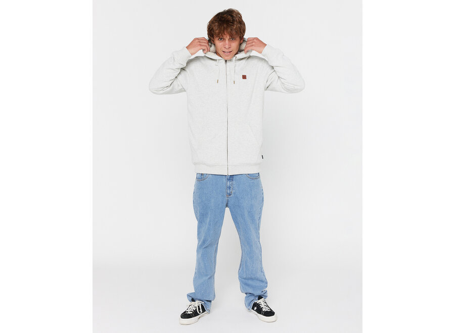 Rip Curl Icons Lined Zip Thru Hood Light Grey Marl