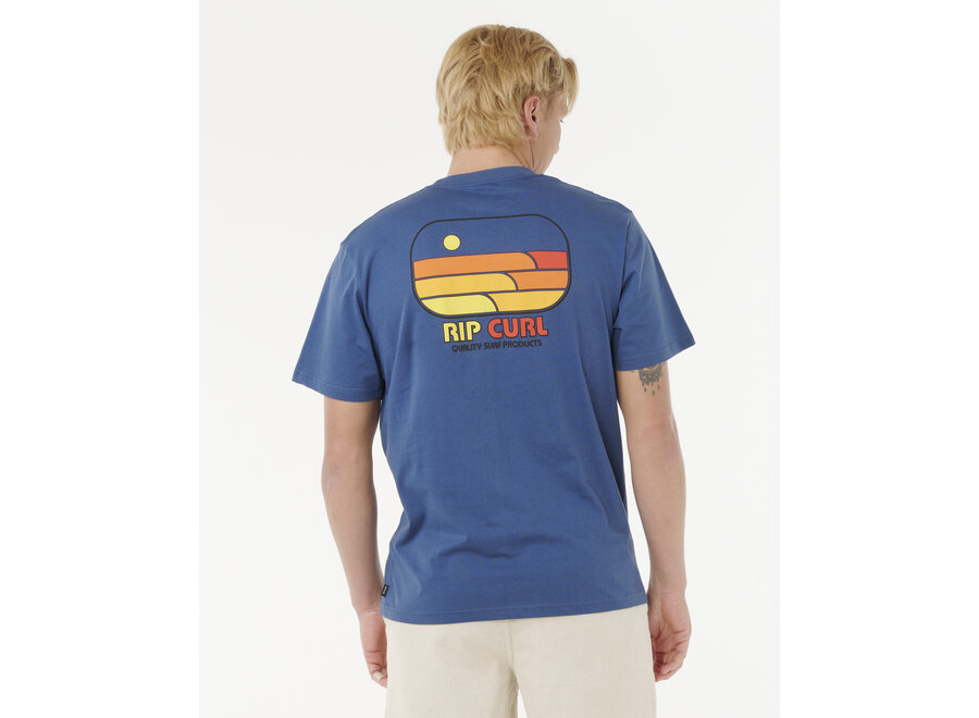 Rip Curl Surf Revival Lined Up T-shirt Light Navy