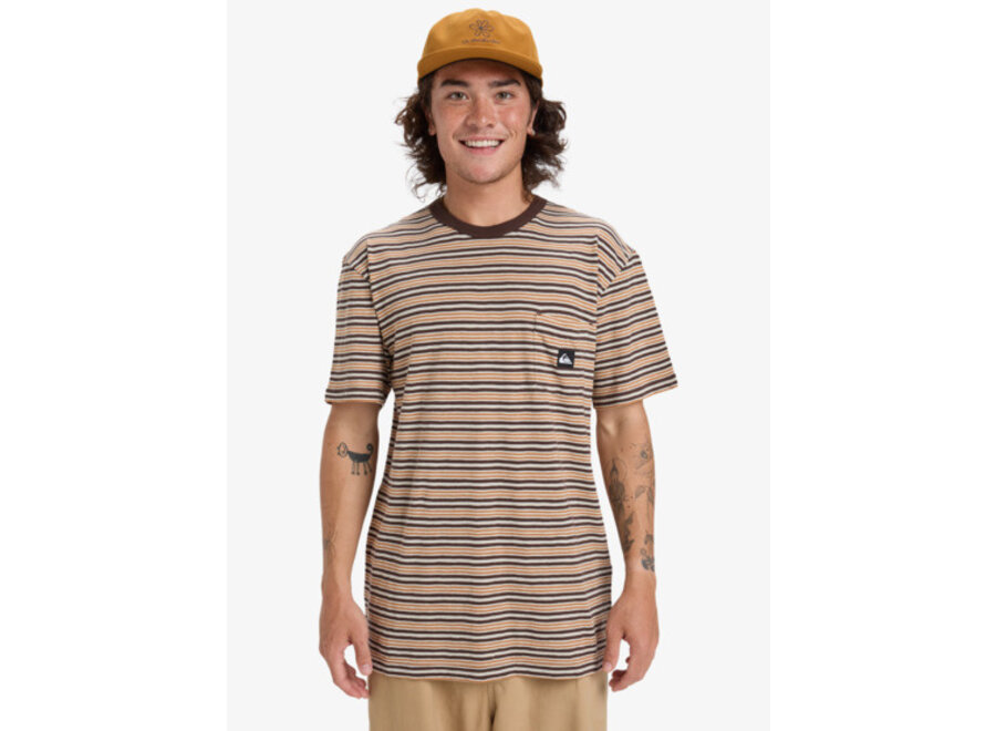 Onyx S/S Striped Knit Top Almond Onyx Stripe