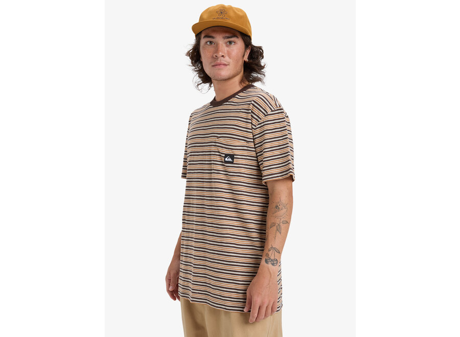 Quiksilver Onyx S/S Striped Knit Top Almond Onyx Stripe