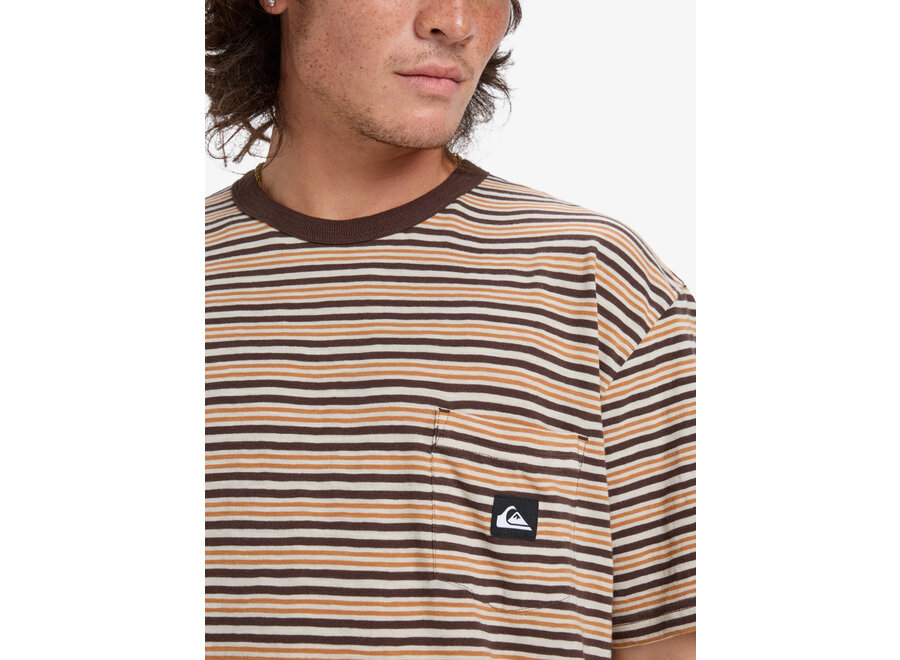 Quiksilver Onyx S/S Striped Knit Top Almond Onyx Stripe
