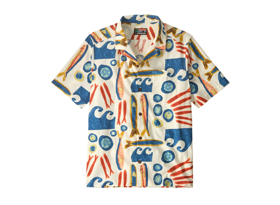 Men's Tidal Threads Camp Shirt Sardines Natural