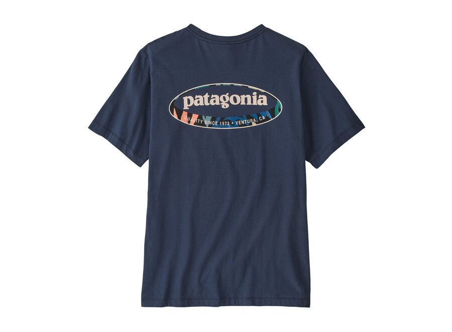 Patagonia Men’s '95 Oval Logo T-Shirt New Navy Kaleido