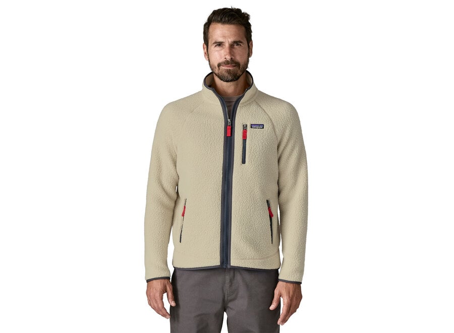 Patagonia Men's Retro Pile Jacket Pelican w/Smolder Blue