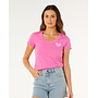 Rip Curl Rc Heart V Neck T-shirt Super Pink