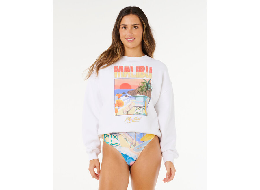 Hayley O O/S Drop Shoulder Crew Optical White