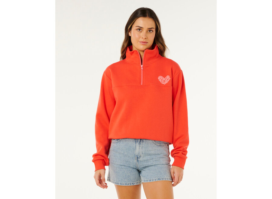 Rip Curl Rc Heart Half Zip Fleece Red