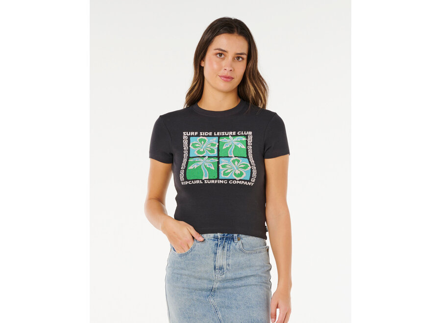 Surf Side Fitted T-shirt Washed Black