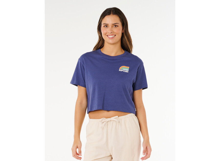 Rip Curl Surf Side Cropped T-shirt Navy
