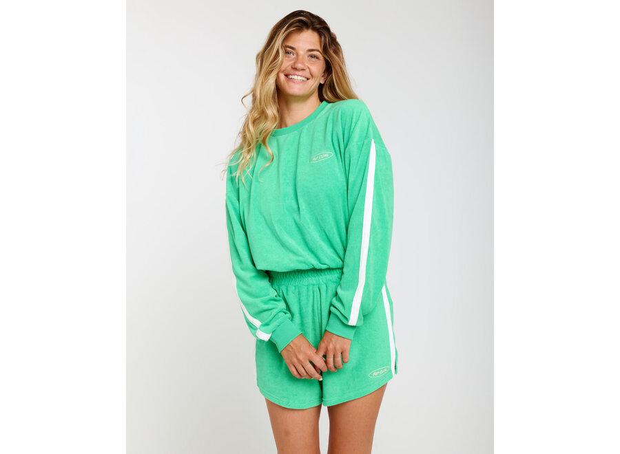 High Tide Terry Crew Green
