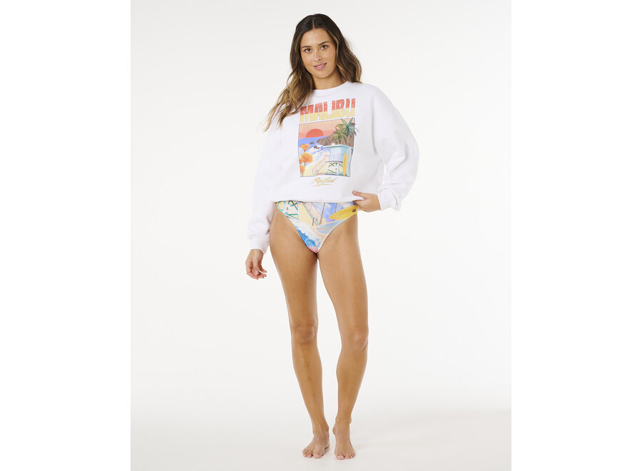 Rip Curl Hayley O O/S Drop Shoulder Crew Optical White