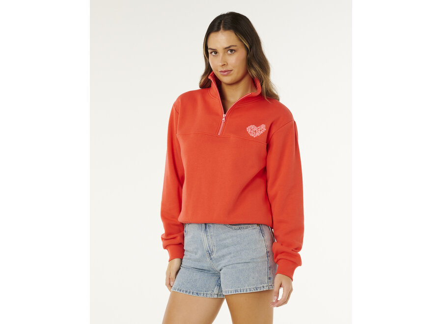 Rip Curl Rc Heart Half Zip Fleece Red