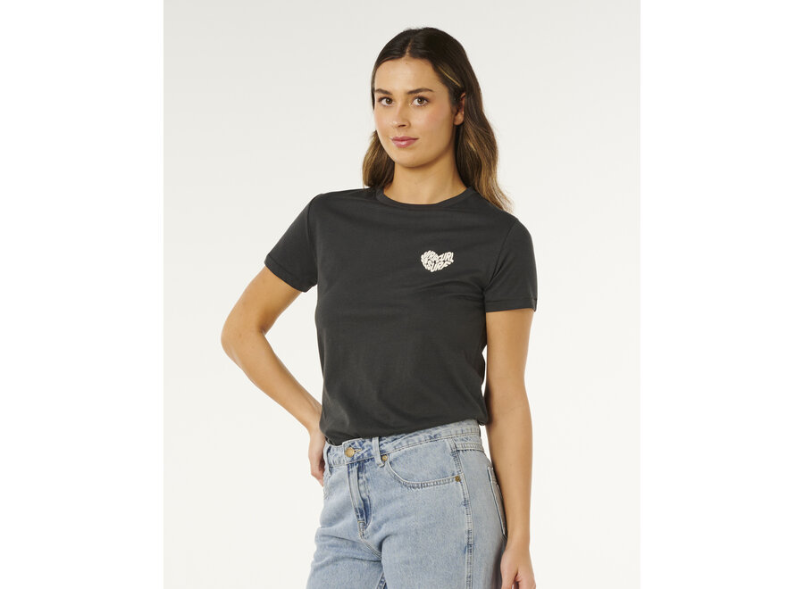 Rc Heart Logos T-shirt Washed Black