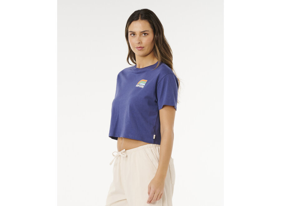 Rip Curl Surf Side Cropped T-shirt Navy