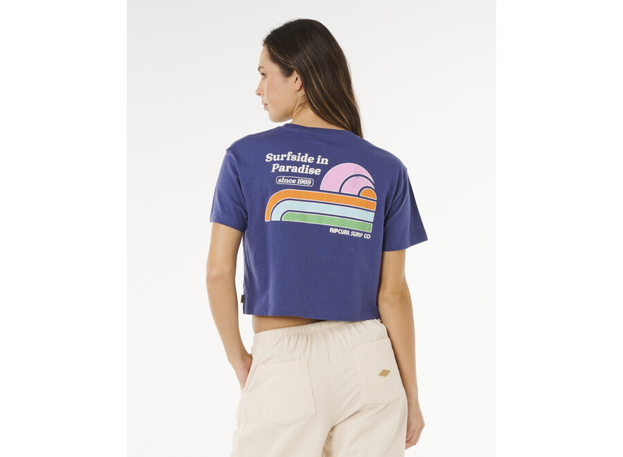 Rip Curl Surf Side Cropped T-shirt Navy
