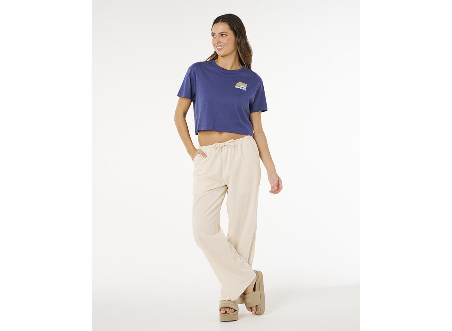 Rip Curl Surf Side Cropped T-shirt Navy