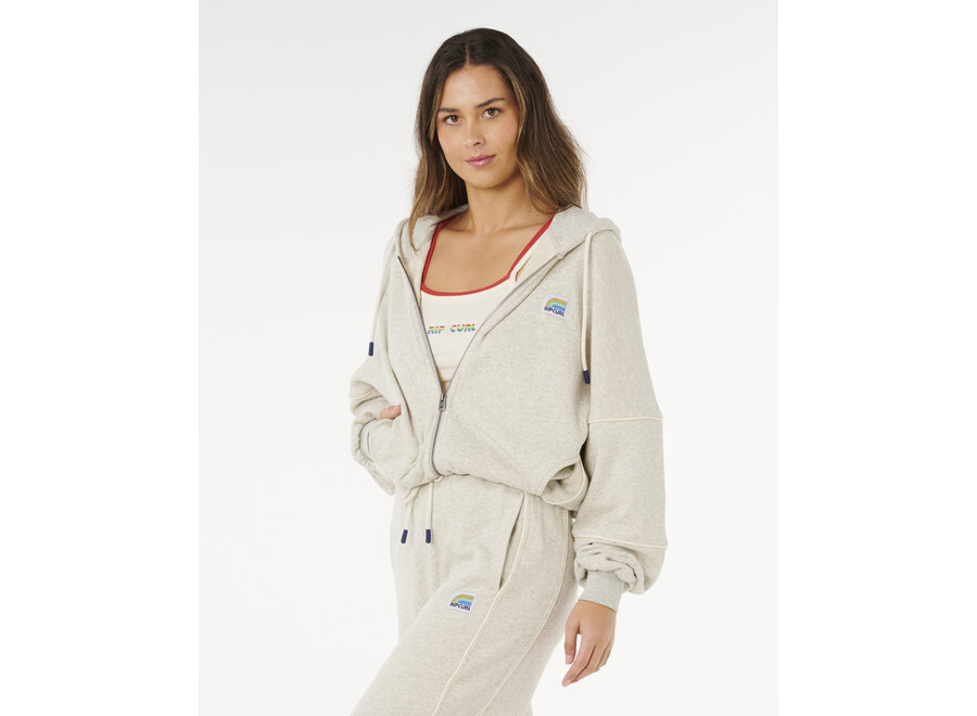 Rip Curl Surf Side Spliced Zip Through Grey Marle