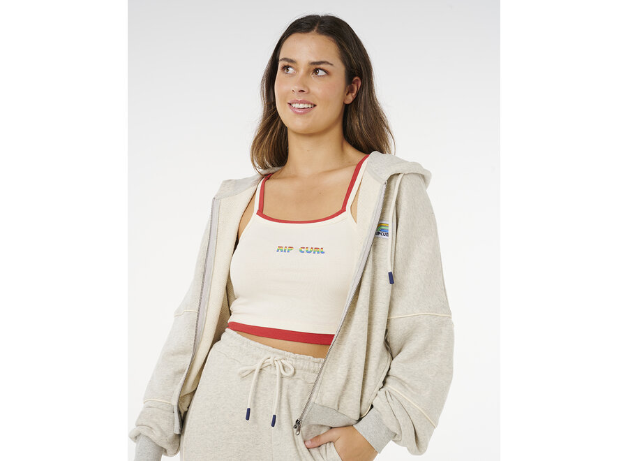 Rip Curl Surf Side Spliced Zip Through Grey Marle