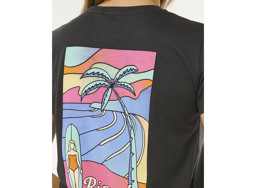 Rip Curl Tide Line Standard T-shirt Washed Black
