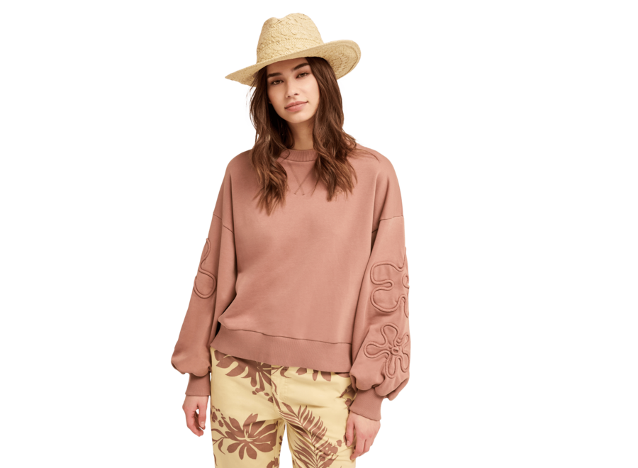 Flower Song Fleece Crew Brownie
