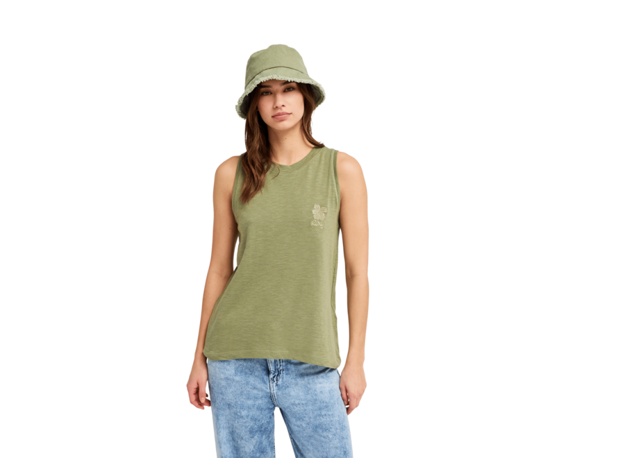 Roxy Better Days Tan Knit Top Oil Green