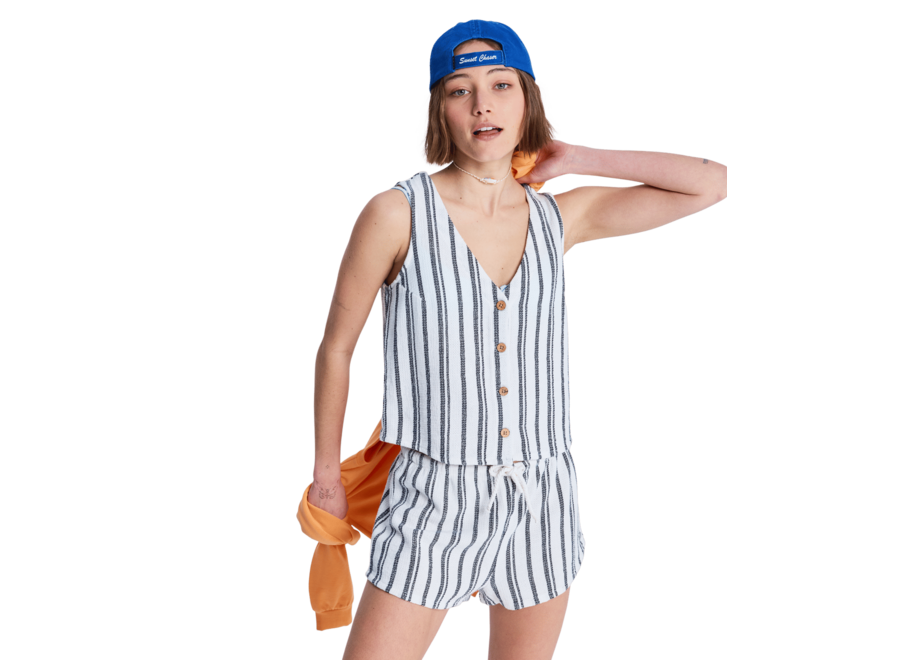 Sunbaked Woven Tank Top White Asparagus Vert