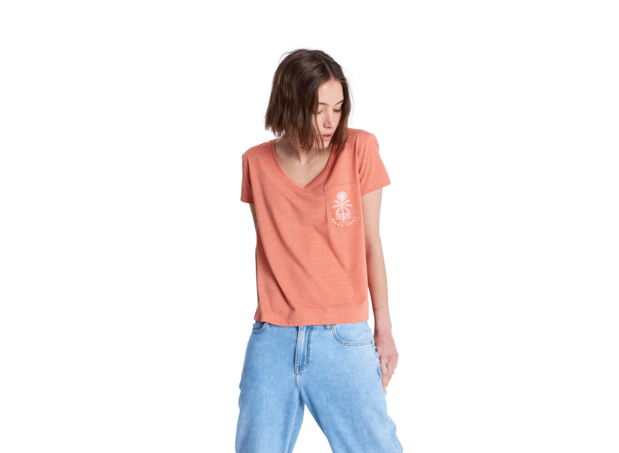 Roxy Laguna Green V T-Shirt Apricot Brandy