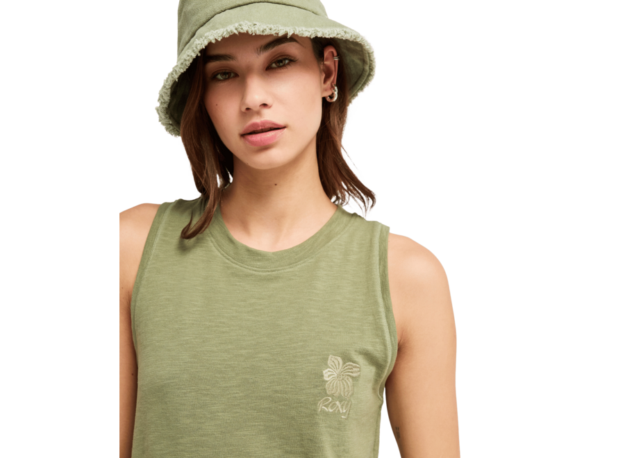 Roxy Better Days Tan Knit Top Oil Green