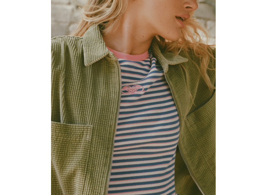 Roxy Bright Lights Knit Top Coconut Milk Stripy