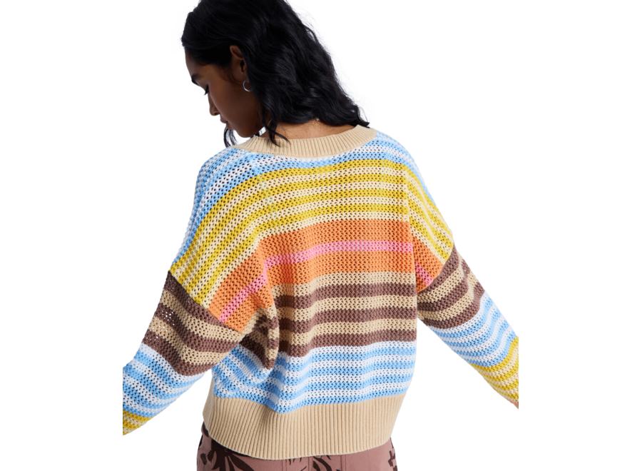 Roxy Cosmic Coast Strip Cardigan Coconut Milk Horizon