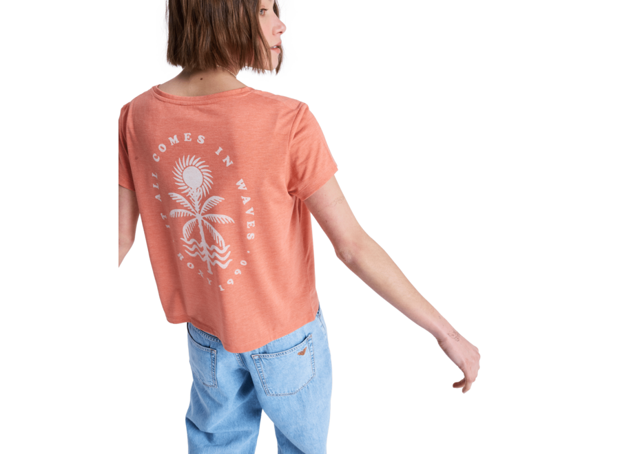 Roxy Laguna Green V T-Shirt Apricot Brandy