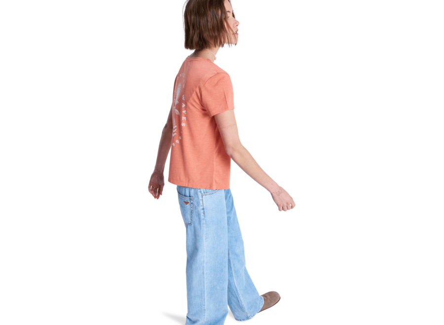 Roxy Laguna Green V T-Shirt Apricot Brandy