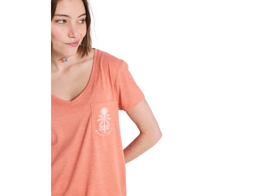 Roxy Laguna Green V T-Shirt Apricot Brandy