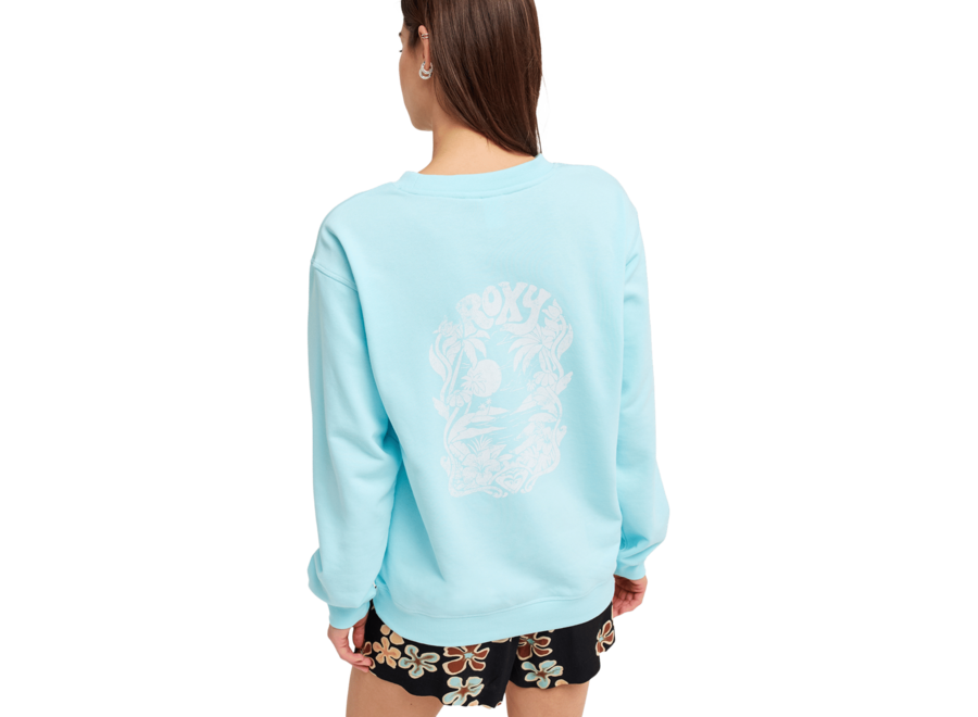 Roxy Surf Stoked Fleece Crew Neck Tanager Turquoise
