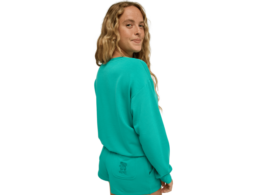 Roxy Surfing By Moon Fleece Crew Neck Sea Green