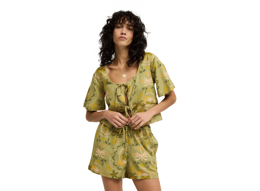 Billabong Totally Tropic Woven Top Cedar