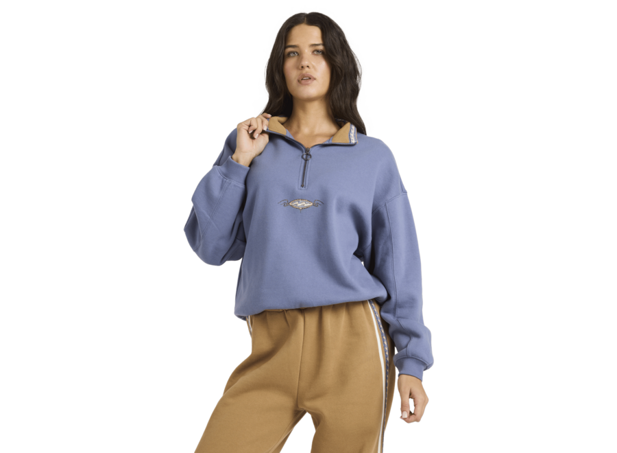 Billabong Wave Break Half Fleece Top Stone Blue