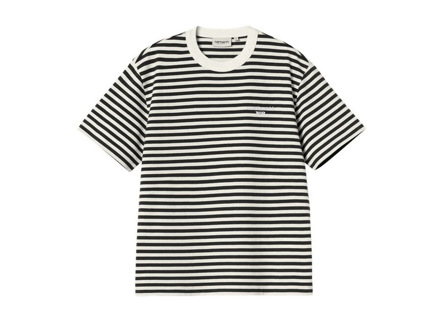 Carhartt WIP W' S/S Ezra T-Shirt Ezra Stripe, Black / Wax