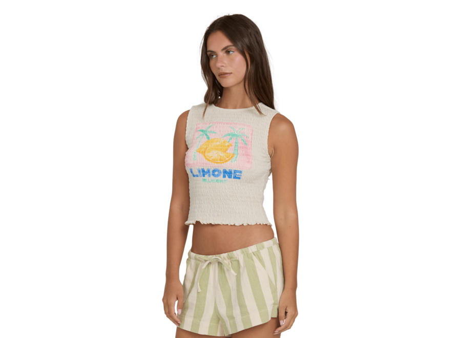 Billabong Club Beach Tank Knit Top White Cap
