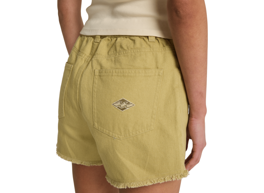 Billabong Little Sister Denim Shorts Cactus Green