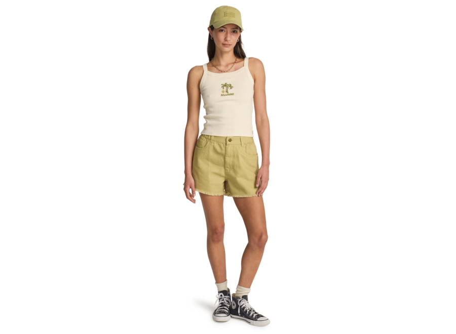 Billabong Little Sister Denim Shorts Cactus Green