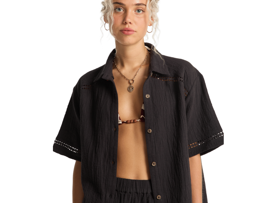 Billabong Summers End Woven Top Black Sands